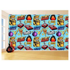 Papel De Parede 3D Infantil Controle Game Jogo 3,5M Azs301
