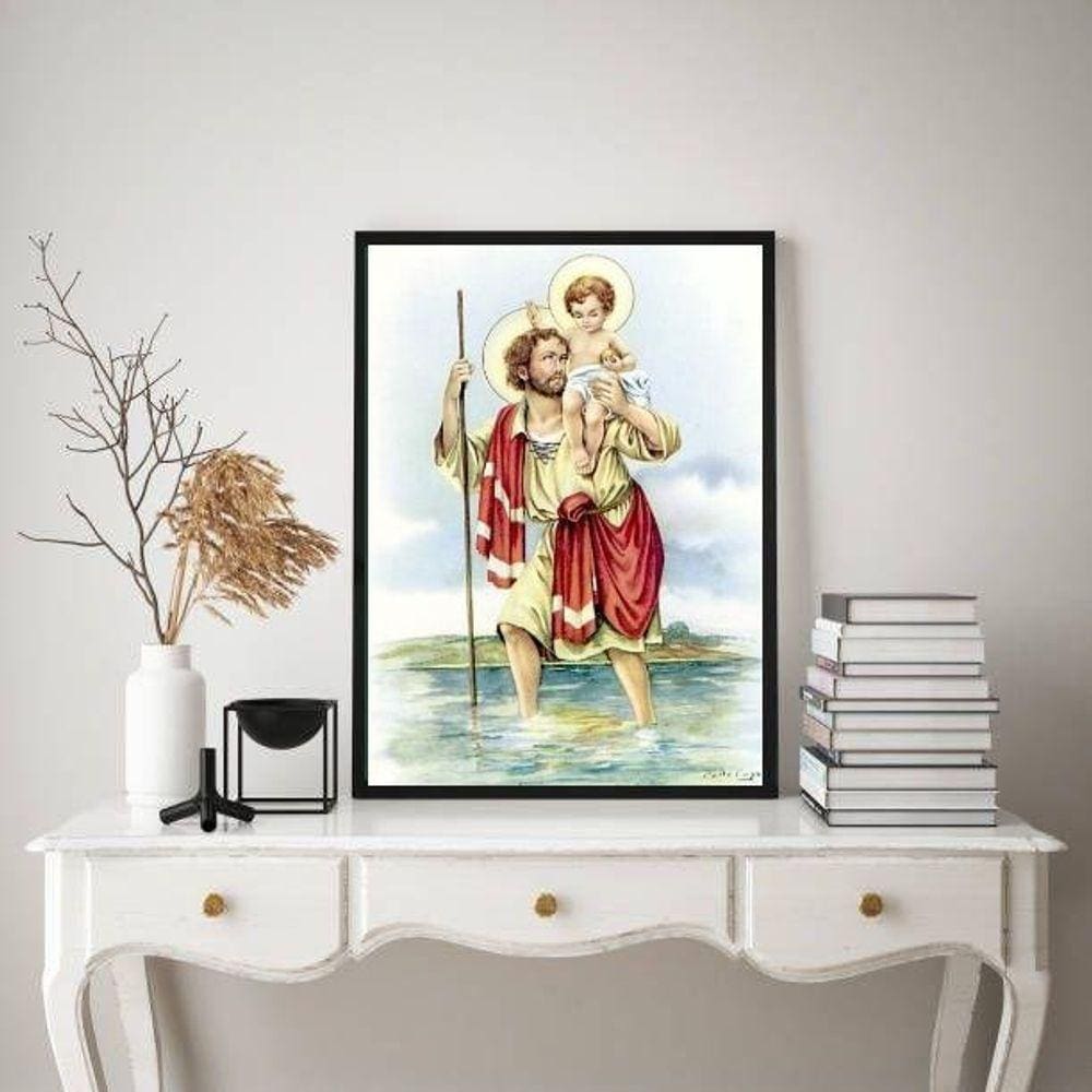 Quadro Decorativo São Cristóvão 33X24Cm