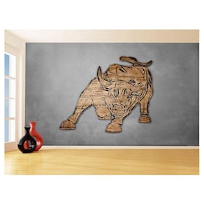 Papel De Parede 3D Animais Pop Art Touro Bull 3,5M Pxa197