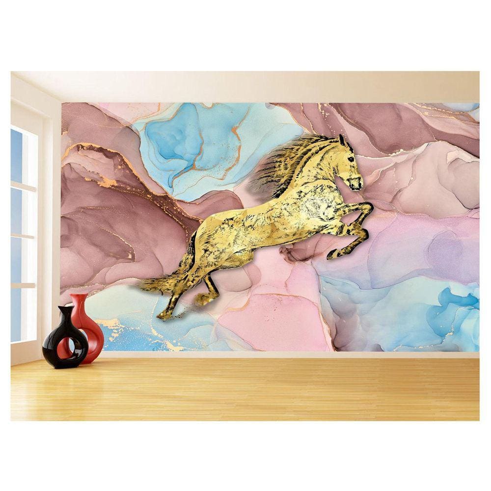 Papel De Parede 3D Animais Pop Art Cavalo Cores 3,5M Pxa311