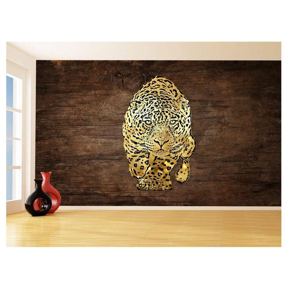 Papel De Parede 3D Animais Pop Art Onça Pintada 3,5M Pxa104