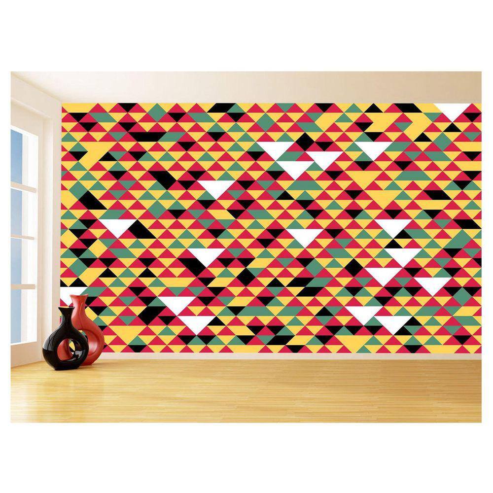Papel De Parede Geométrico Triângulos Abstrato 3,5M Gmt51