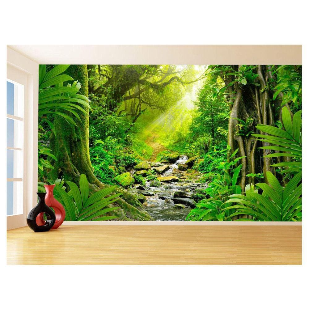 Papel De Parede Floresta Tropical Caminho Luz 3,5M Xna217
