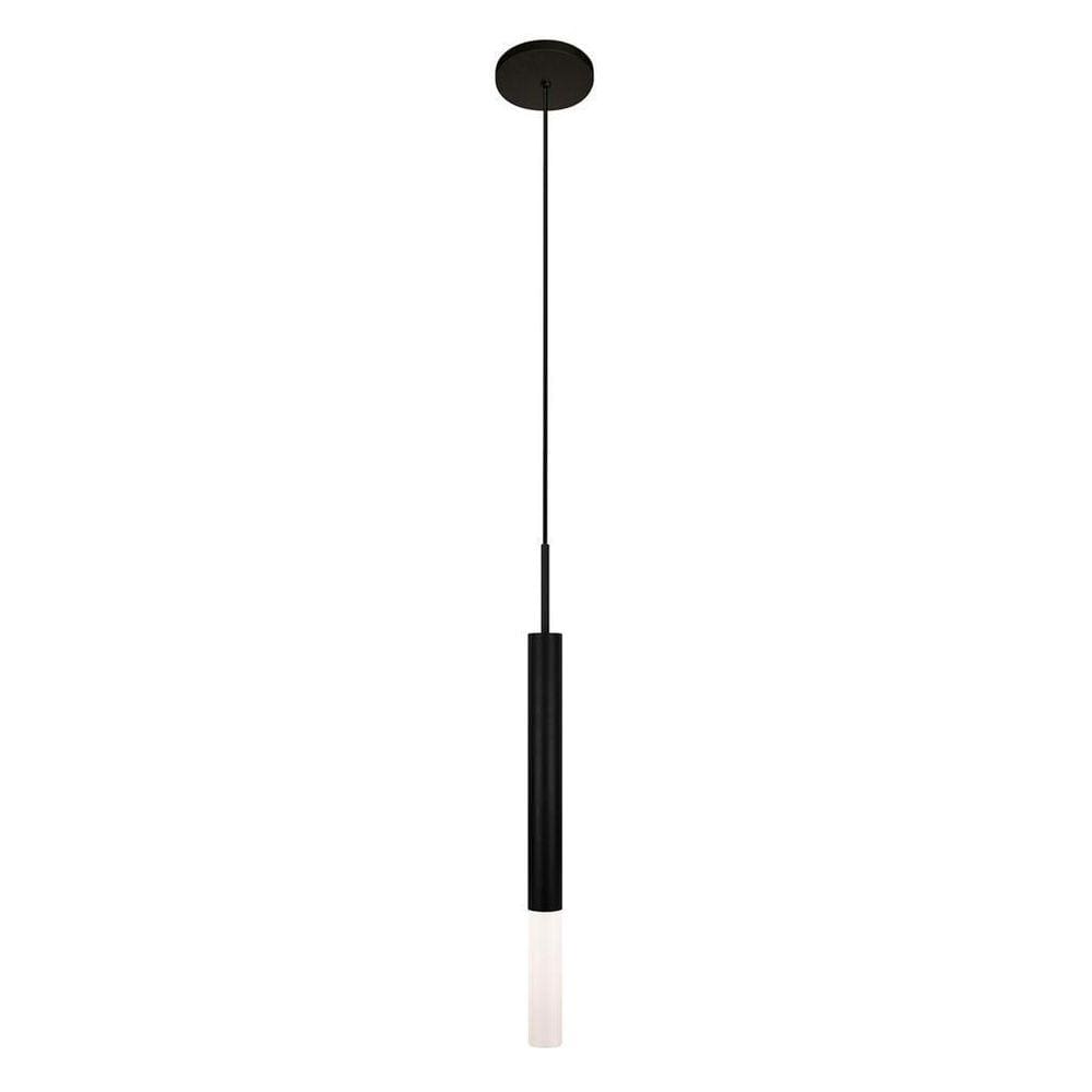 Luminária Teto Pendente Tubo Difusor Balcão Cozinha Preto