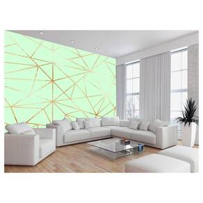 Papel De Parede 3D Geométrico Verde Bebê Riscos 3,5M Gmt09