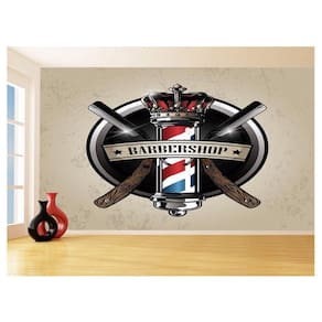 Papel De Parede 3D Barbearia Barber Shop Logo 3,5M Brb26