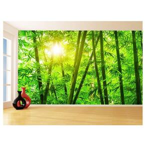 Papel De Parede 3D Floresta Tropical Bambu Luz 3,5M Xna226