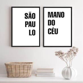Kit 2 Quadros São Paulo Mano do Céu 33x24cm - com Vidro
