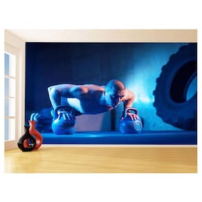 Papel De Parede 3D Academia Exercício Crossfit 3,5M Aca12
