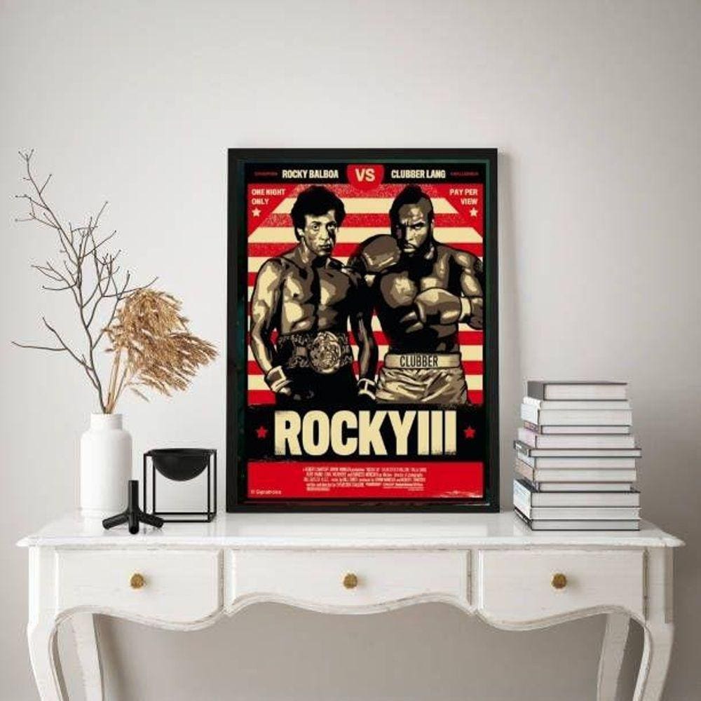 Quadro Decorativo Rocky Balboa III 45x34cm - Moldura Preta