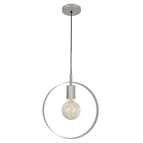 Luminária Pendente De Teto Anel Círculo Cozinha Balcão Prata