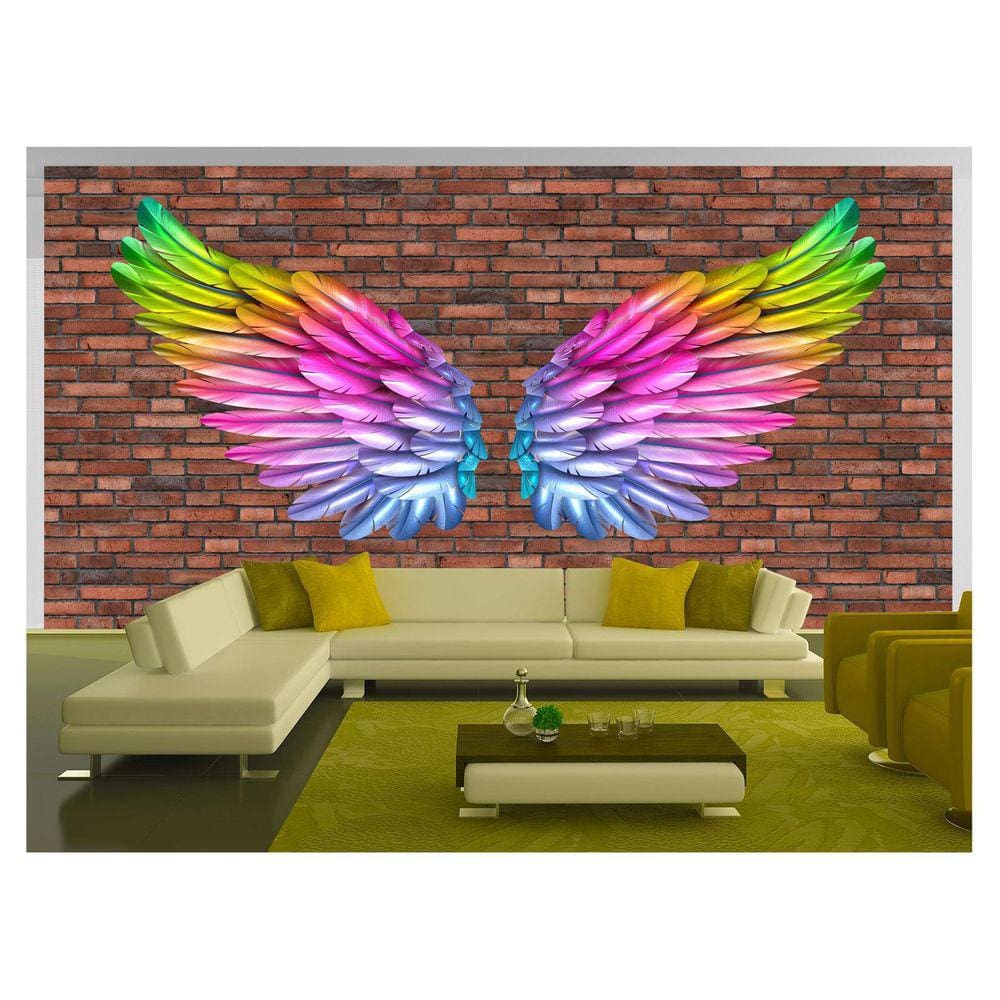 Papel De Parede 3D Arte Asas Selfie Insta Cores 3,5M Tra420