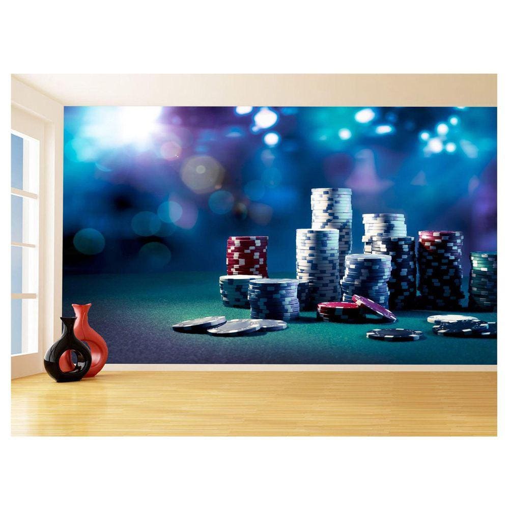 Papel De Parede Salão De Jogos Cassino Fichas 3,5M Jcs120