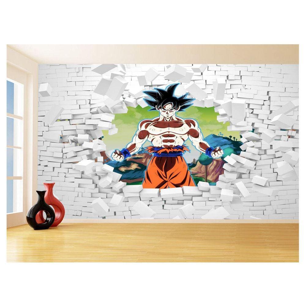 Papel De Parede 3D Dragon Ball Goku Vegeta Anime 3,5M Dbz81