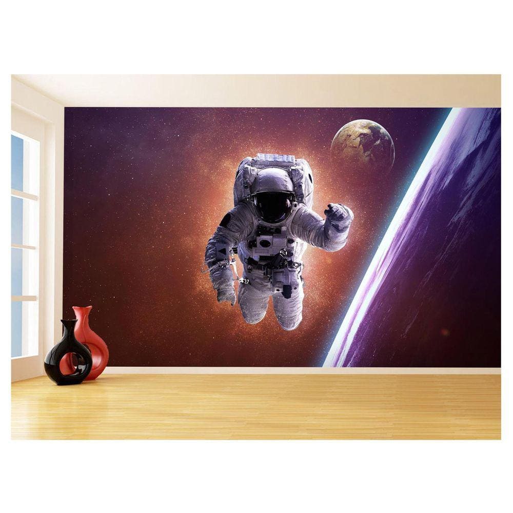 Papel De Parede 3D Espaço Estrelas Astronauta 3,5M Nsp92