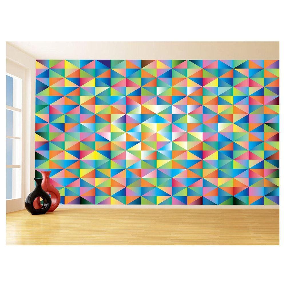 Papel De Parede Geométrico Triângulos Abstrato 3,5M Gmt80