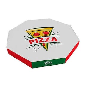 Caixa De Papelão Branca Oitavada Pizza 35Cm Caixa Com 50