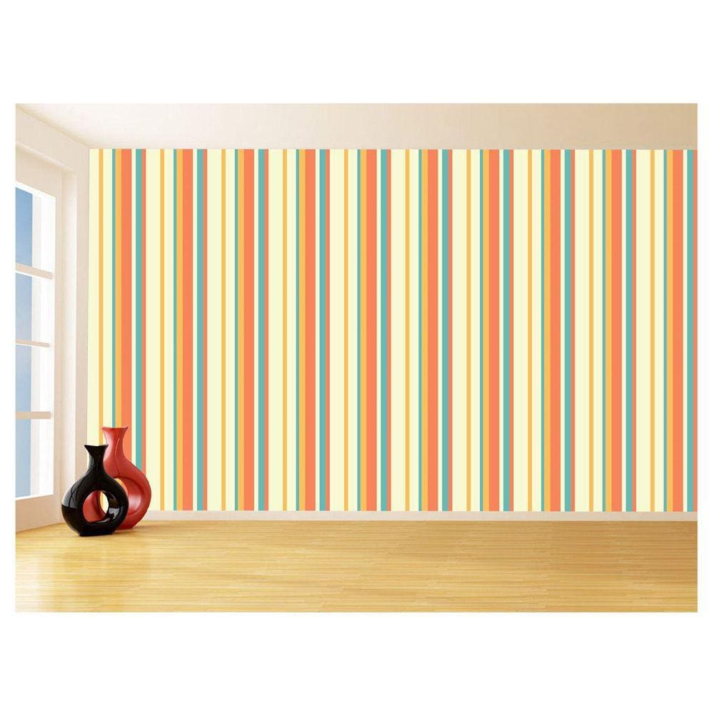 Papel De Parede 3D Listras Coloridas Verticais 3,5M Lst07