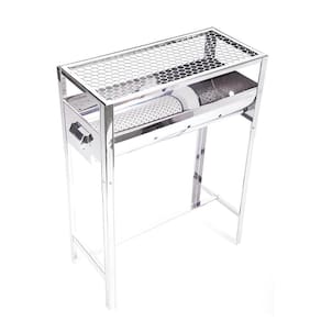 Churrasqueira Inox Grande Carvão Pé Grelha