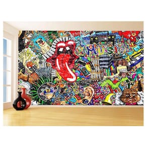 Papel De Parede 3D Arte Graffiti Mural Grafite 3,5M Tra114