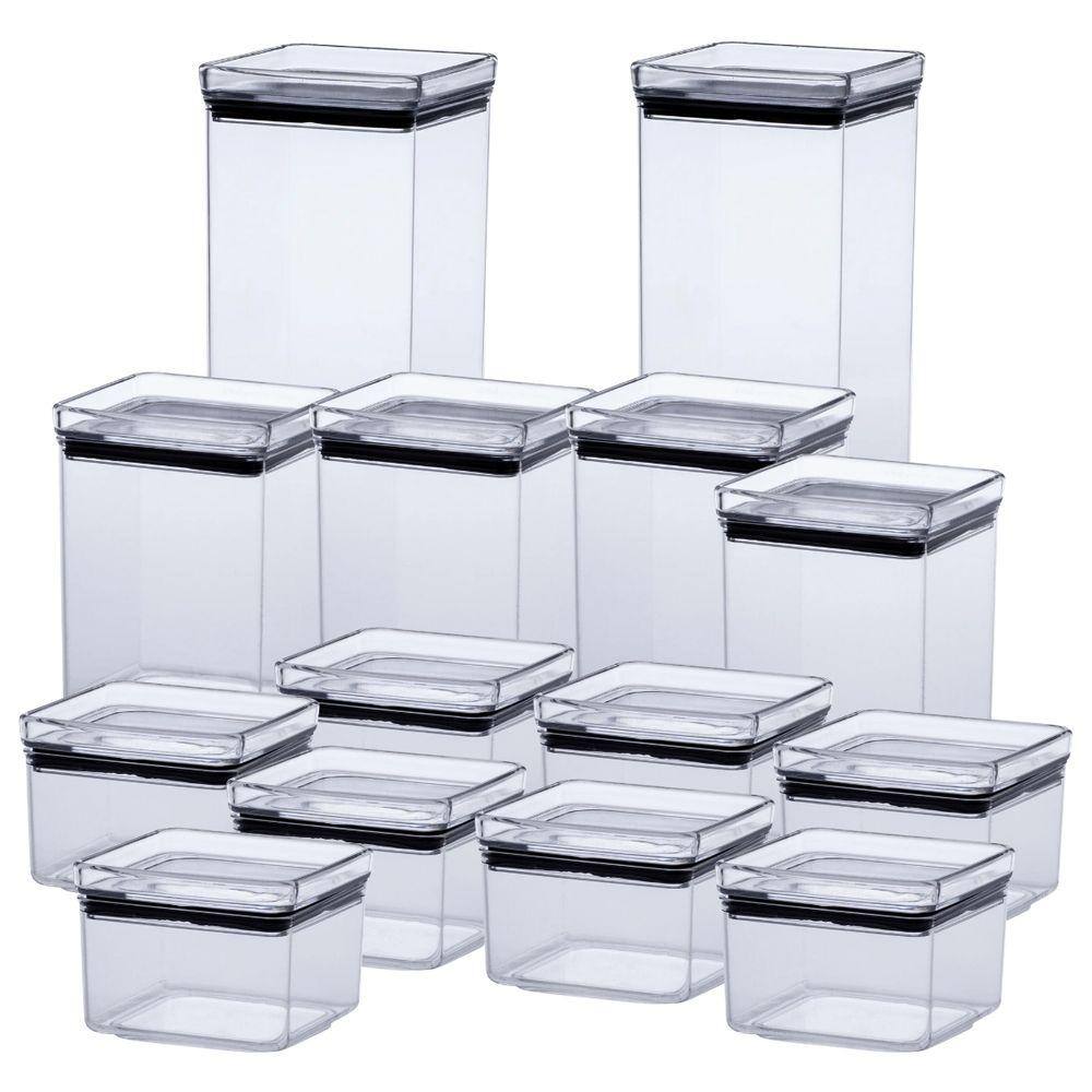 Conjunto 14 Peças Potes Organizador Empilhável Hermético