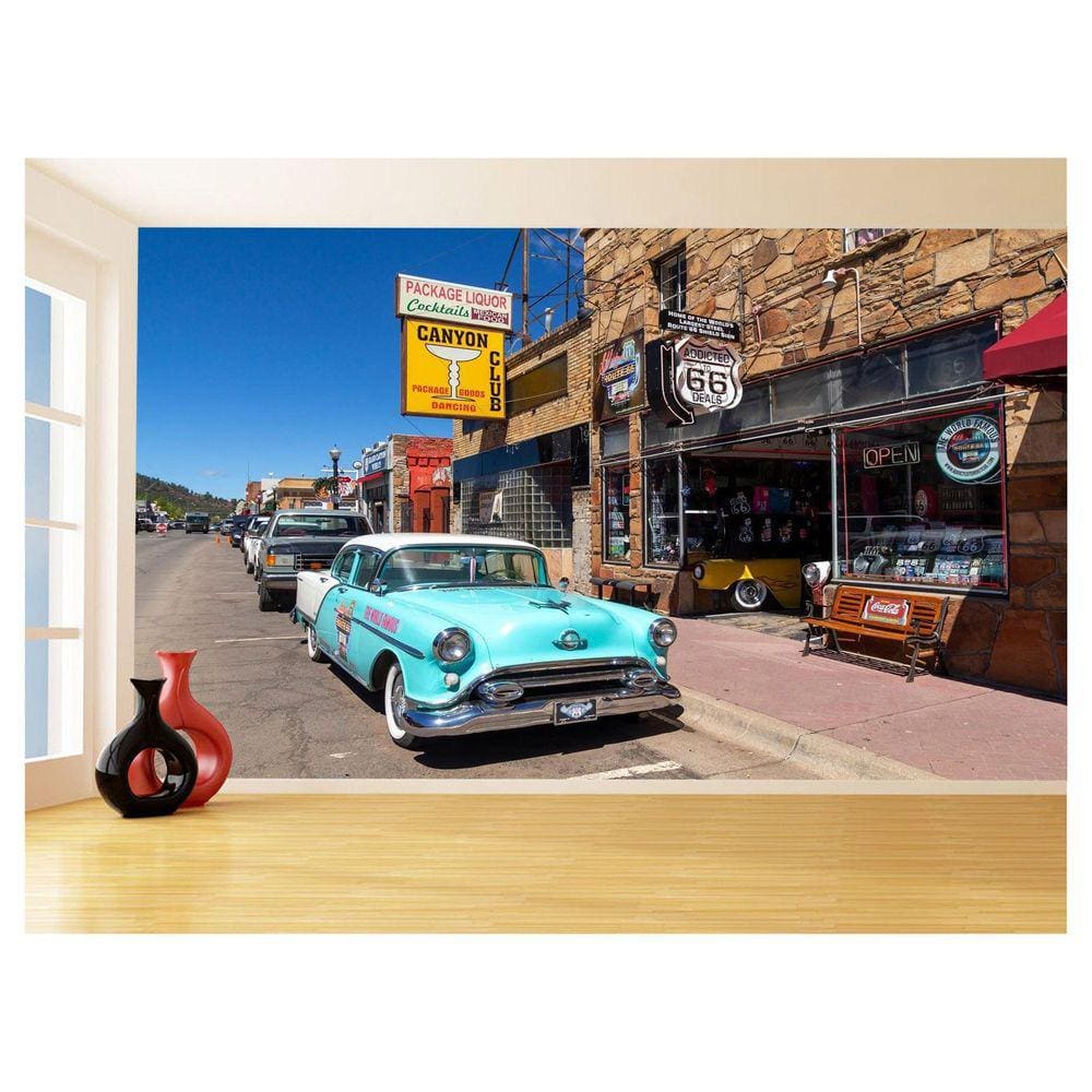 Papel De Parede 3D Carro Antigo Clássico Vintage 3,5M Cxr22