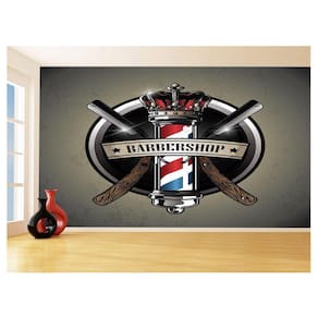 Papel De Parede 3D Barbearia Barber Shop Logo 3,5M Brb31