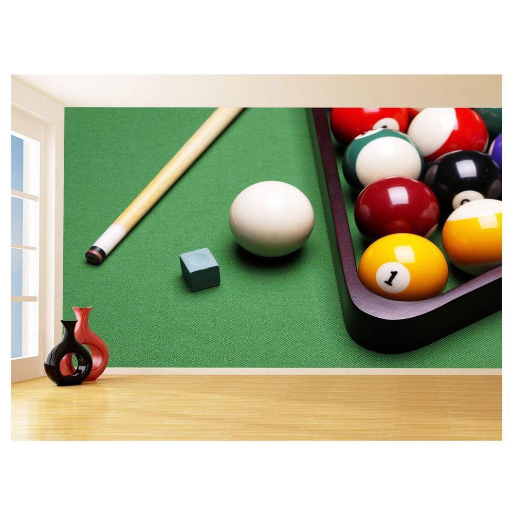 Papel De Parede 3D Salão De Jogos Bilhar Sinuca 3,5M Jcs07