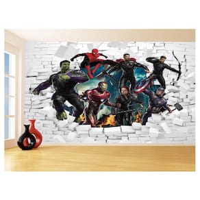 Papel De Parede 3D Vingadores Entrando Quarto 3,5M Nhma114