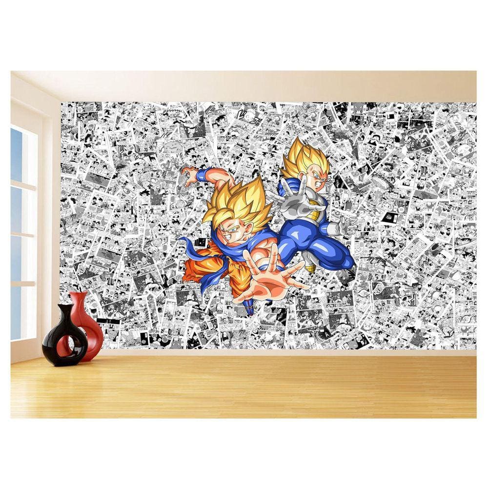 Papel De Parede Dragon Ball Goku Vegeta Anime 3,5M Dbz160