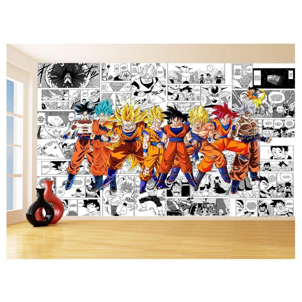 Papel De Parede Dragon Ball Goku Vegeta Anime 3,5M Dbz223