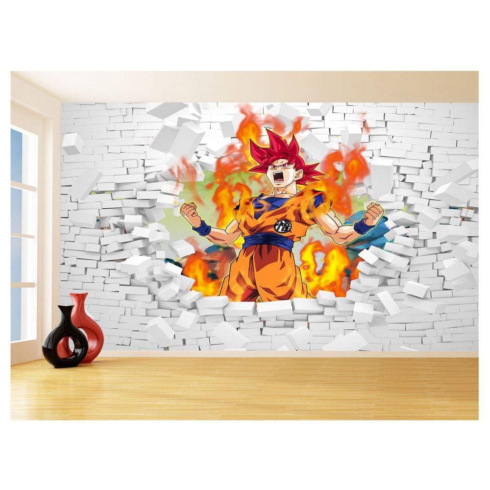 Papel De Parede 3D Dragon Ball Goku Vegeta Anime 3,5M Dbz48
