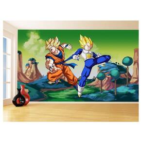 Papel De Parede Dragon Ball Goku Vegeta Anime 3,5M Dbz322