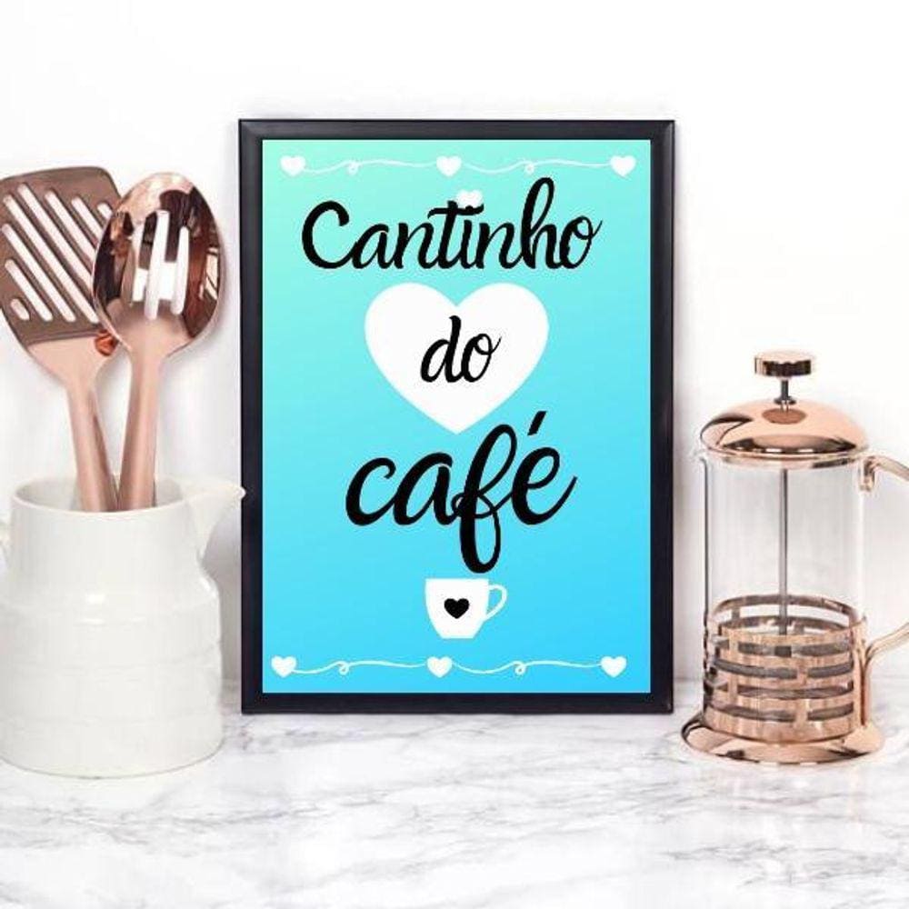 Quadro Cantinho Do Café Azul 33X24Cm