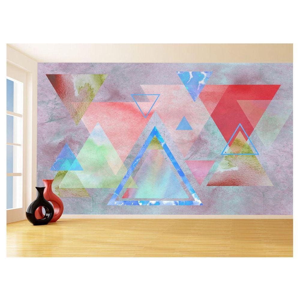 Papel De Parede 3D Estilo Marmore Cores Formas 3,5M Mbr43