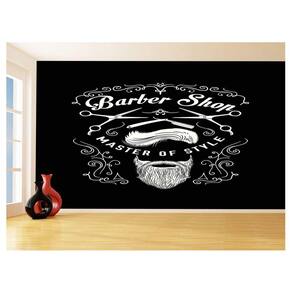 Papel De Parede 3D Barbearia Barber Shop Logo 3,5M Brb25