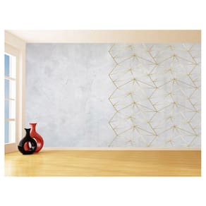Papel De Parede 3D Concreto Queimado Risco Bege 3,5M Kkt131
