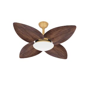 Ventilador Teto Winds Dourado 4 Pás Imbuia Turbo Ventax 110V