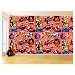Papel De Parede 3D Infantil Controle Game Jogo 3,5M Azs304