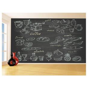 Papel De Parede 3D Estilo Lousa Cozinha Menu Dia 3,5M Lcb29