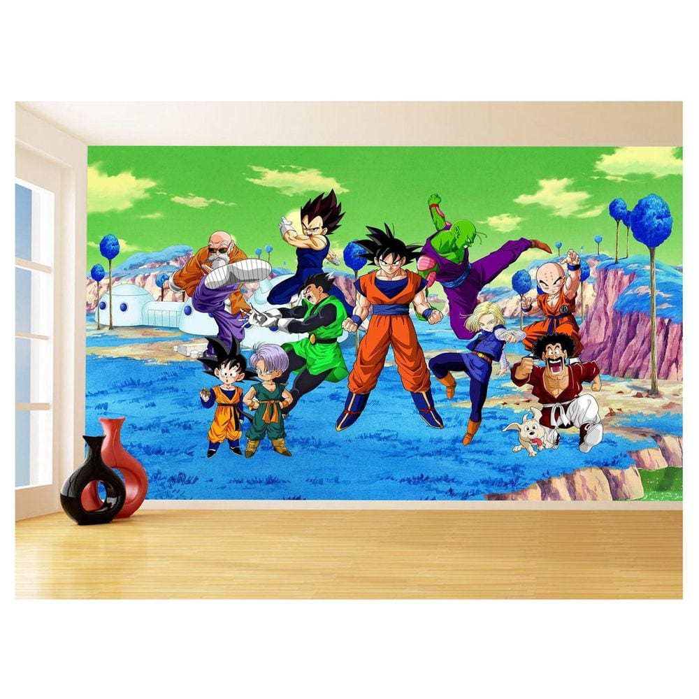 Papel De Parede Dragon Ball Goku Vegeta Anime 3,5M Dbz366