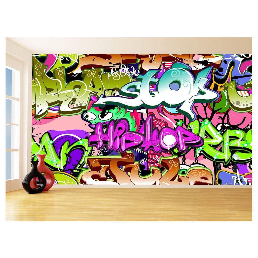 Papel De Parede 3D Arte Graffiti Mural Grafite 3,5M Tra40