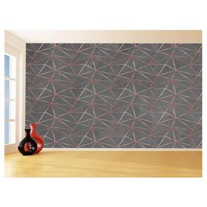 Papel De Parede 3D Concreto Linhas Dourado Rose 3,5M Kkt190