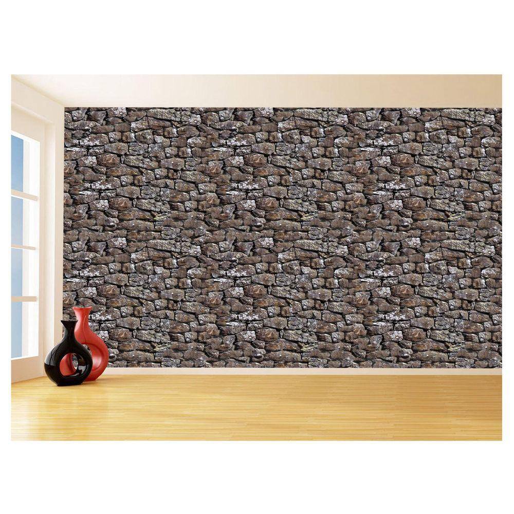 Papel De Parede 3D Pedras Sala Quarto Cozinha 3,5M Stn04