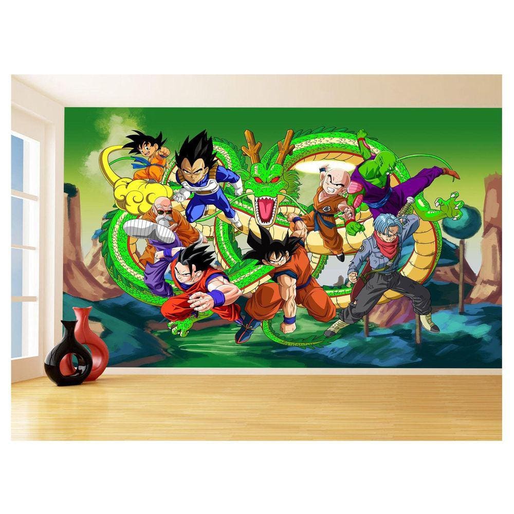 Papel De Parede Dragon Ball Goku Vegeta Anime 3,5M Dbz301
