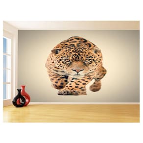 Papel De Parede 3D Animais Onça Caminhando Bote 3,5M Anm545