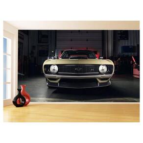 Papel De Parede 3D Carro Antigo Camaro Chevrolet 3,5M Cxr07