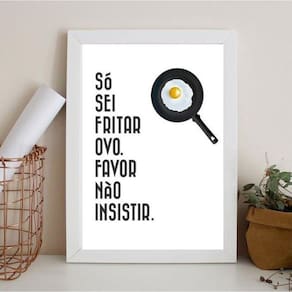 Quadro Divertido Cozinha 33x24cm - Com Vidro