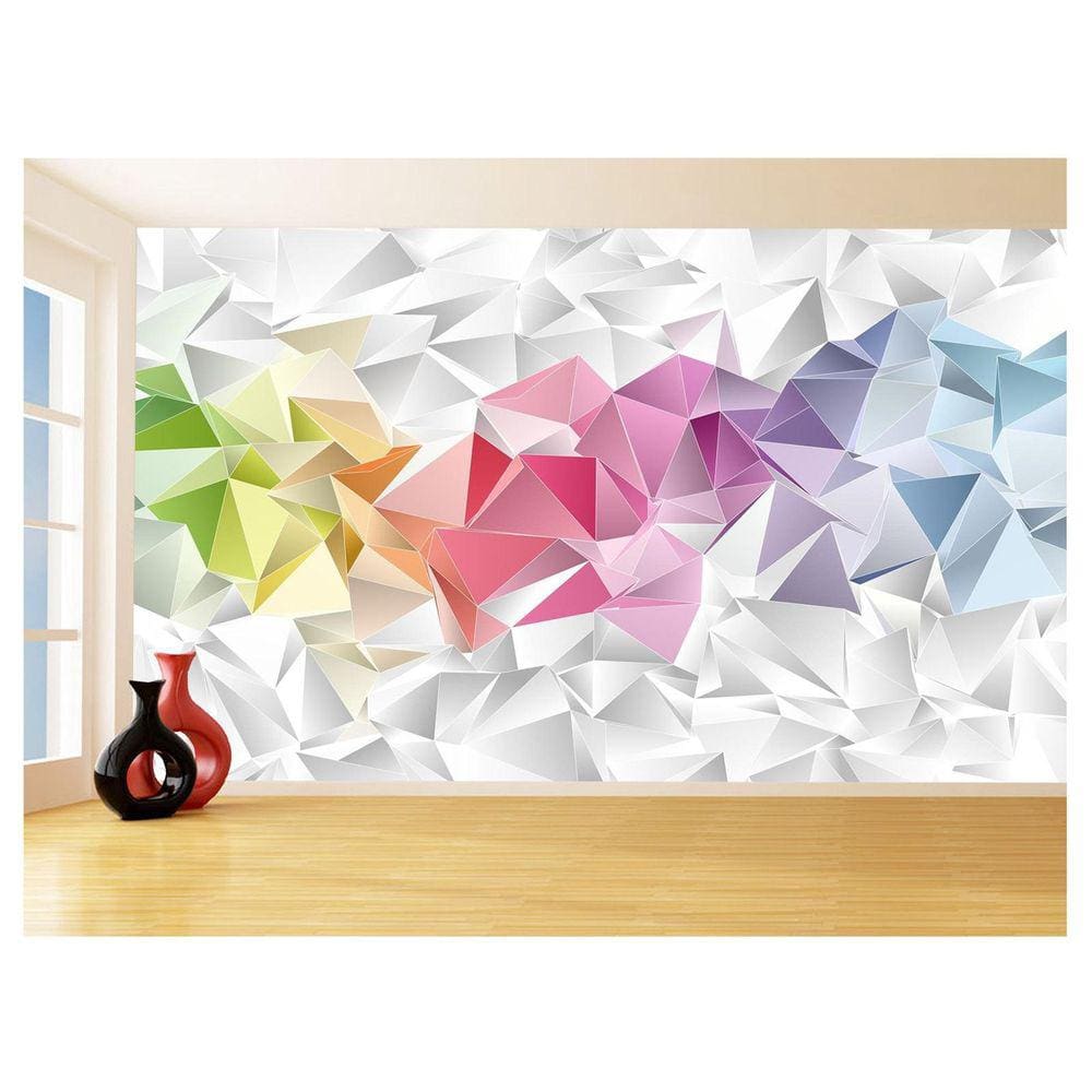 Papel De Parede 3D Geométrico Formas Linhas Cor 3,5M Gmt106