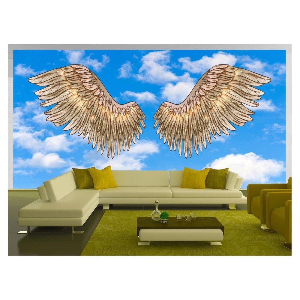 Papel De Parede 3D Arte Asas Selfie Insta Cores 3,5M Tra331